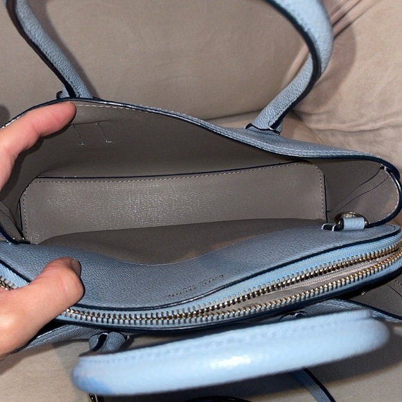 Kate Spade Margaux Medium Satchel Crossbody Bag in Blue with Silver Hardware - Picture 10 of 17